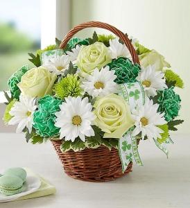 St Patrick's Day Flower Basket