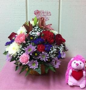 Stein Round Valentine Arrangement